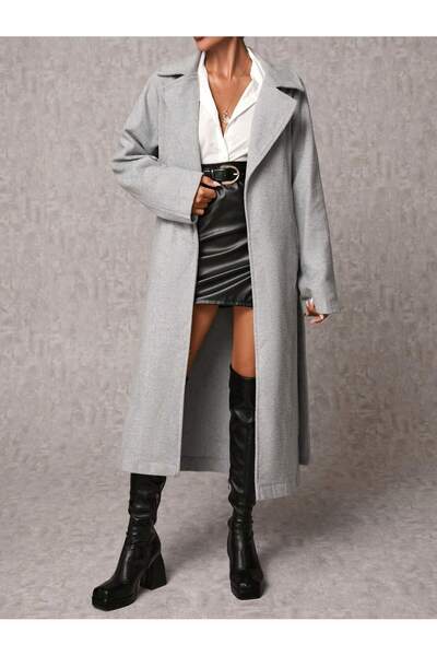 ÖNDER MODA Дълго кашмирено палто - с колан