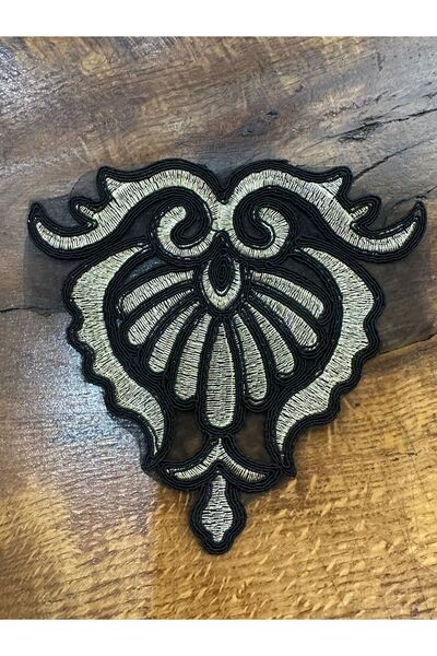 Gönülden Tasarım VARAKLI NAKIŞ İŞLEME ARMA DİKİŞ APLİKE 16X14 CM ALTIN