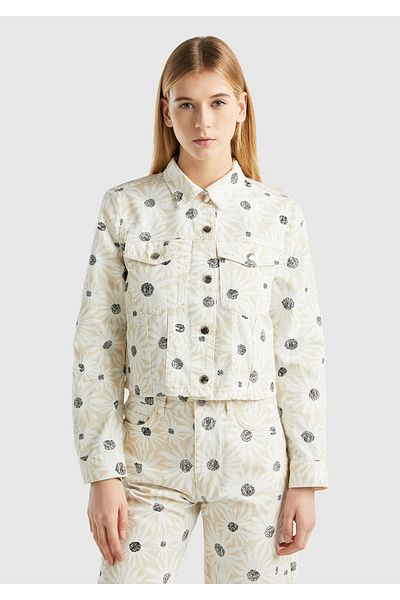 United Colors of Benetton Women's Cream Color Jacket