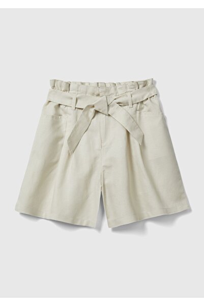 United Colors of Benetton Bermude pentru fete bej - Design cu centură în talie