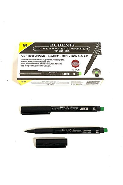 Rubenis Permanent Cd Kalemi M Uçlu Siyah 12'li (1 Paket)