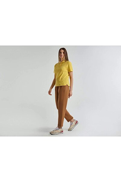 United Colors of Benetton Women's Yellow Polo Neck T-shirt