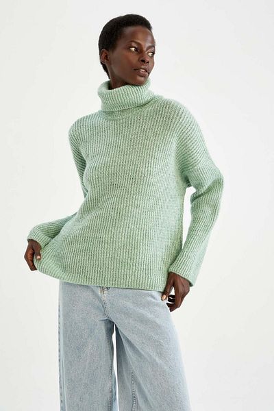 DeFacto Lurex Turtleneck Relax Fit pulóver X7715az22wn