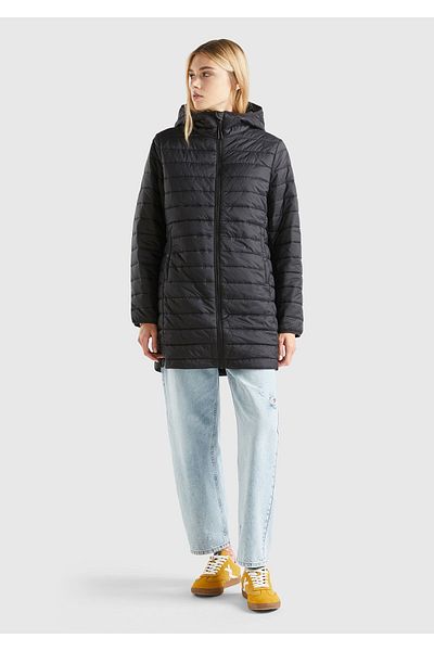 United Colors of Benetton Black Long Women's Pufa Coat