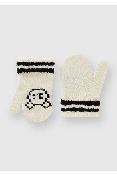 United Colors of Benetton Boy's Gloves - Black-white Stripe Detailed, Animal Pattern