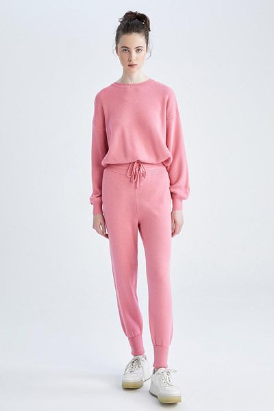 DeFacto Basic Jogger kötöttáru nadrág - zsebekkel, gumírozott derékfűzővel R1701az22au