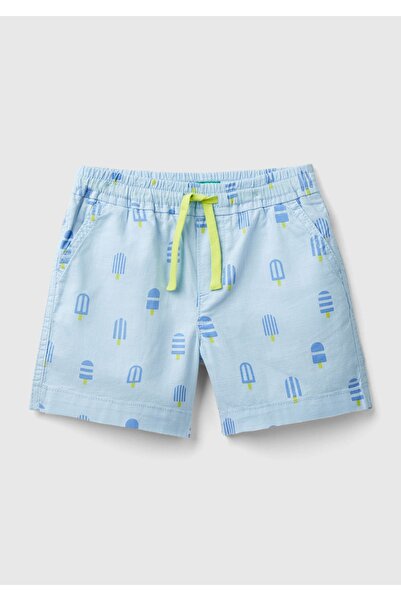 United Colors of Benetton Erkek Çocuk Mavi Mix Tamamı Grafik Baskılı Arkası L...