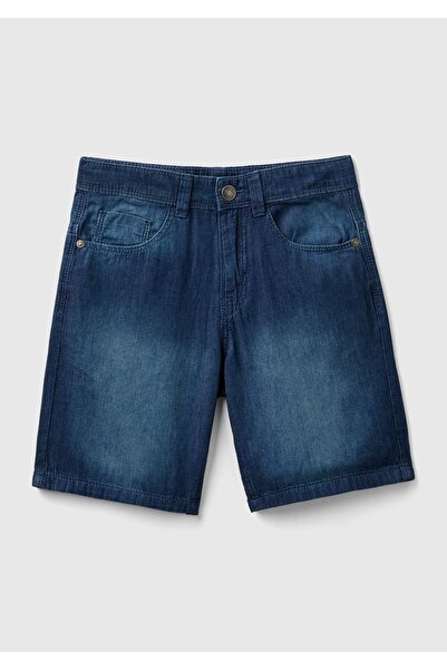 United Colors of Benetton Erkek Çocuk Lacivert Logo İşlemeli 5 Cepli Kemer De...