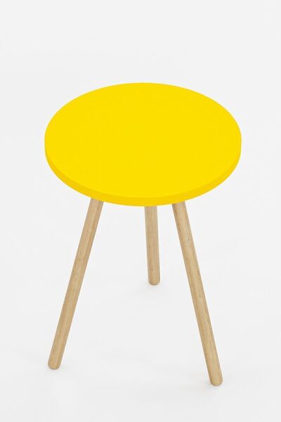 interGO Yuvarlak Yan Sehpa Ahşap Ayaklı Tekli Zigon Sehpa