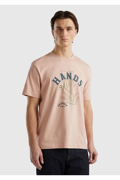United Colors of Benetton Ανδρικό T-Shirt από οργανικό βαμβάκι με στάμπα σε σκόνη