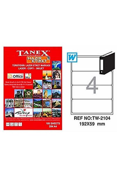 Tanex Αυτοκόλλητο λέιζερ 100 Yp 192x59 Laser-copy-inkjet Tw-2104
