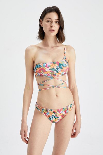 DeFacto Be in Love Regular Fit με λουλουδένιο πάτο μπικίνι - W9366az22sm