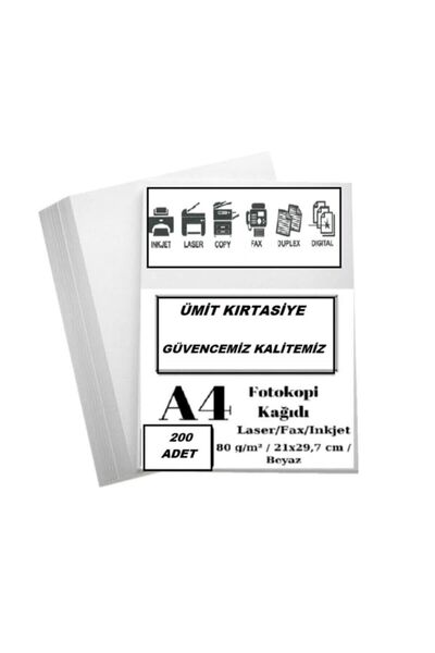 Ümit Kırtasiye Ezg A4 Fotokopi Kağıdı 200'lü Paket 80 gr