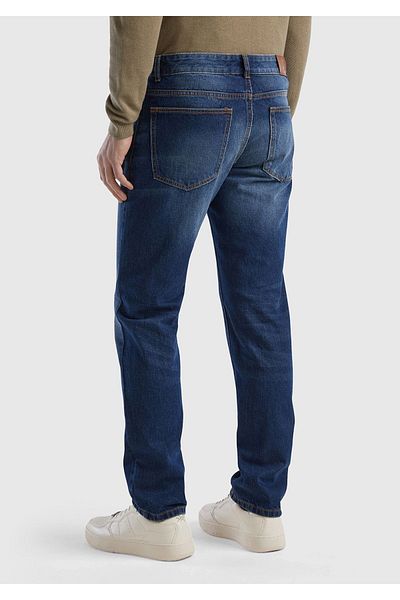 United Colors of Benetton Indigo Men's Denim Trousers - 100% Cotton, 5 Pockets, Back Logo Detail