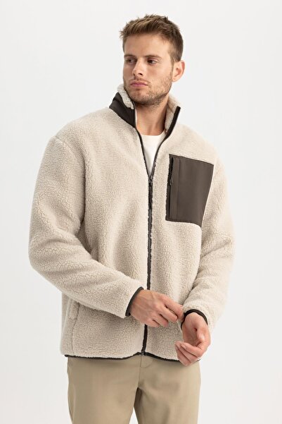 DeFacto Unisex Stand Collar Zippered Plush Coat - A5365Ax23Wn