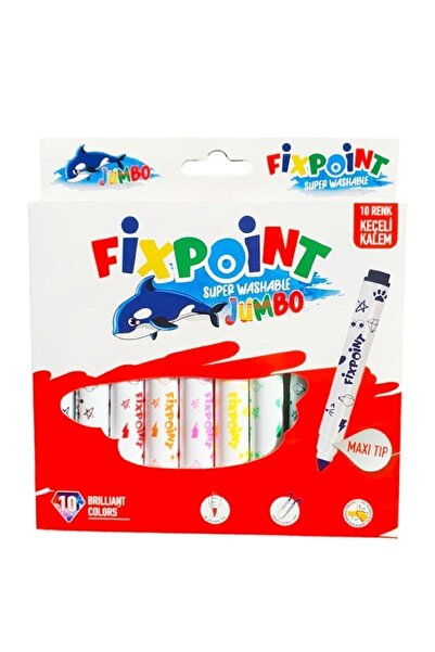 FixPoint Jumbo Maxi Süper Yıkanabilir Keçeli Kalem 10 Renk ( P-5426 )