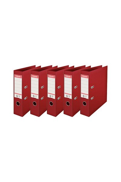 Esselte Large Plastic Folder (9940) Red 5 Pack