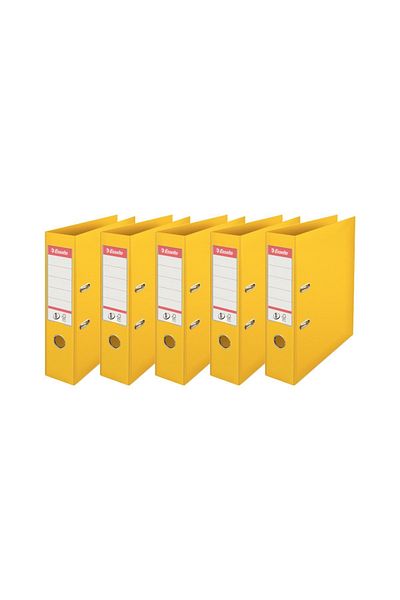Esselte Large Plastic Folder (9940) Yellow 5 Pack