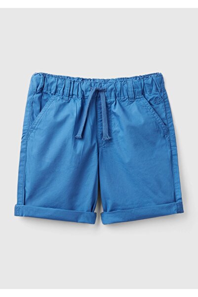 United Colors of Benetton Erkek Çocuk Saks Mavi Chino Bermuda Şort