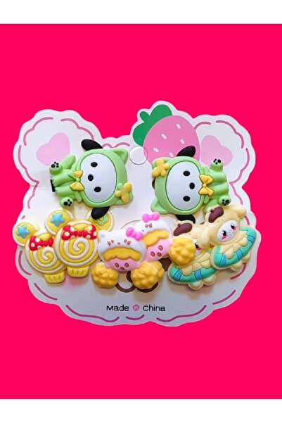 MONİCATİME Set de catarame pentru copii KUROMİ 8 piese - 2 cleme + 6 elastice