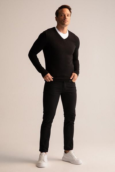 DeFacto Pulover de tricotaj premium cu decolteu în V - Regular Fit Y0799az22au