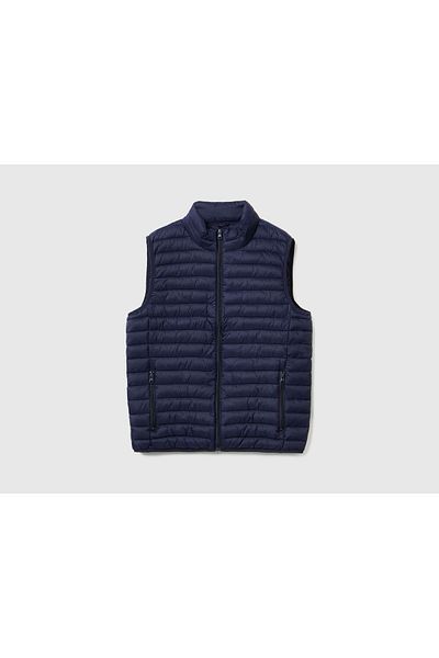 United Colors of Benetton Navy Blue Pufa Men's Vest