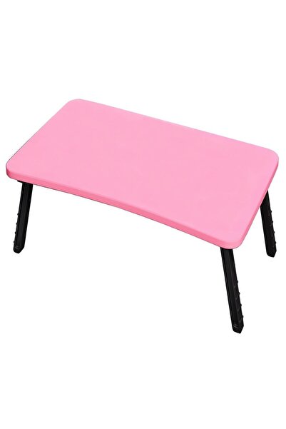 interGO Renkli Laptop Sehpası Katlanabilir Yatak Koltuk Üstü Kahvaltı Bilgisayar Sehpası - Pembe