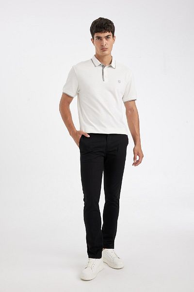 DeFacto Dehnbare, schmal geschnittene Chino-Canvas-Hose – 4 Taschen, Baumwoll-Gabardine W3012az24au