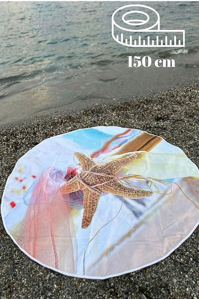 Beyzateks Tekstil Στρογγυλό χαλάκι για πικνίκ παραλίας και κάμπινγκ 150 εκ