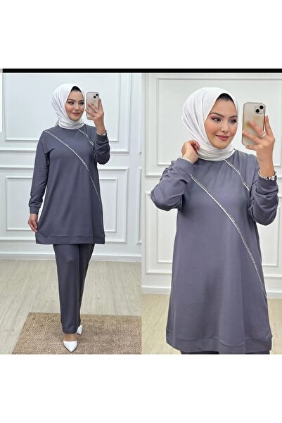 Elele kadın tesettür 2 iplik pantolonlu takım