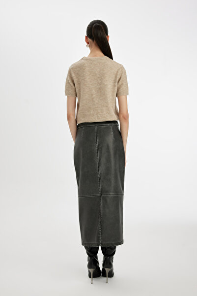 DeFacto Műbőr maxi ceruzaszoknya