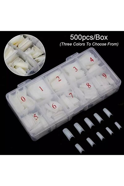 ELLEA NAIL 500'lü Protez Tırnak Tipsi Kemik Renk Numaralı