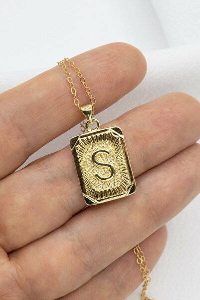 Eva Jewelry S Harfi Vintage Kesim 14 K Altın Kaplama Kadın Kolye