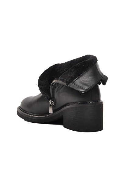 Voyager 9874 Siyah İçi Kürklü Hakiki Deri Kadın Bot