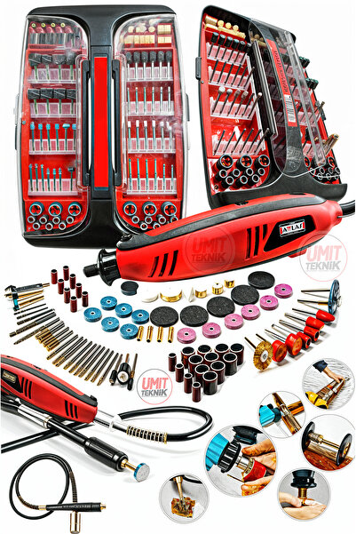 PROXTECH Pvc Çantalı Hobi Gravür Seti 171 Parça 6 Kademe Devir Ayarlı  Mini Taşlama Esnek Şaft Hediye