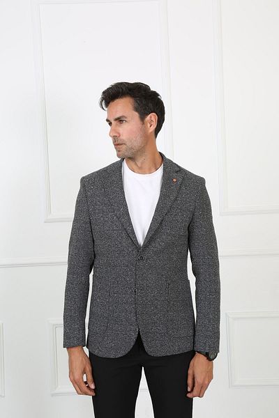 ACTUAL Blazer Slim Fit Blazer Single Jacket 7137-1 R2 Black