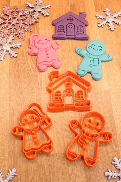 Maflen Yılbaşı Yeni Yıl Gingerbreadman Kurabiye Adam Ve Kadın Şeker Evi 3'lü ...