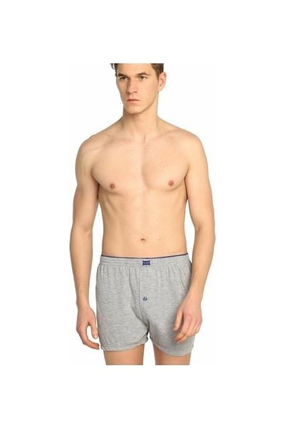 Tutku Σετ 6 γκρι χτενισμένο βαμβακερό απλό Boxer-ter0117-6-l