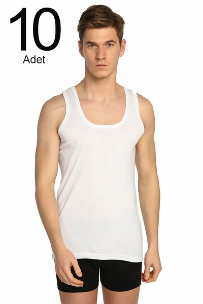Tutku Ανδρικό λευκό 10 πακέτο Rib Classic Athlete ELF568T0102CCM10