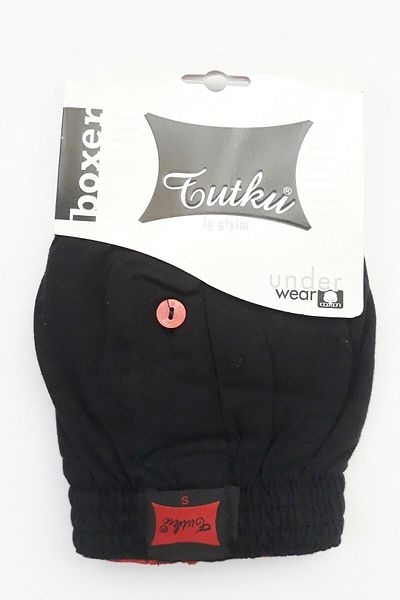 Tutku Ανδρικά χτενισμένα βαμβακερά κουμπιά Boxers Μαύρο Χρώμα 6 Συσκευασία 100% Βαμβάκι