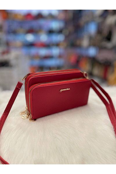 Pandora Bags Geantă orizontală pentru femei - cu trei buzunare și curea încrucișată
