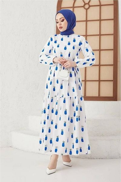 kum incisi Blue Hijab Dress