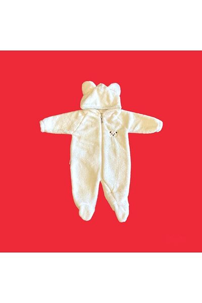 BT TİCARET Plush Winter Baby Sleeping Bag with Teddy Bear Pattern