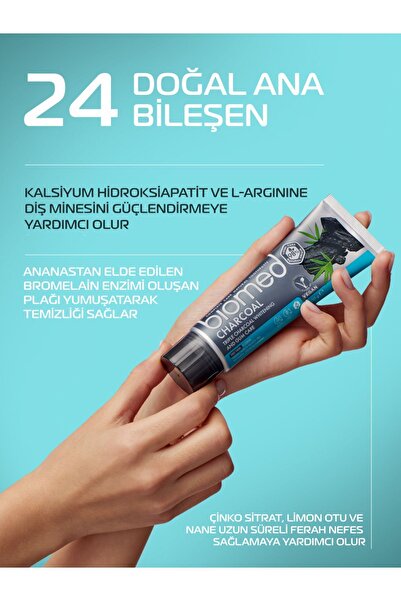 Biomed Charcoal Diş Macunu Ve Volkanik Mineral Diş Fırçası 2li Set ( Doğal Bitkisel Vegan Florürsüz )