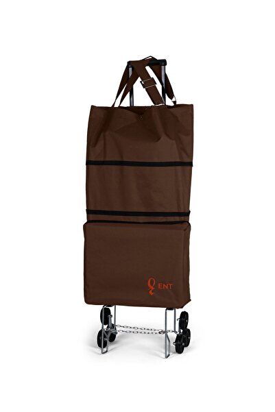 ENT CANTA VADİ Model Merdiven Çıkabilen Katlanabilir Teleskobik Kollu Seyahat ve Alış Veriş Kahve