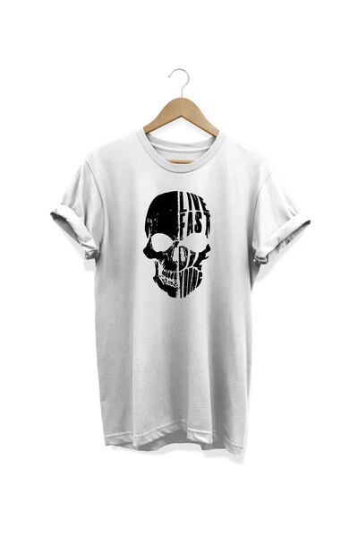 WİDİ Živi brzo Štampano Belo T-shirt