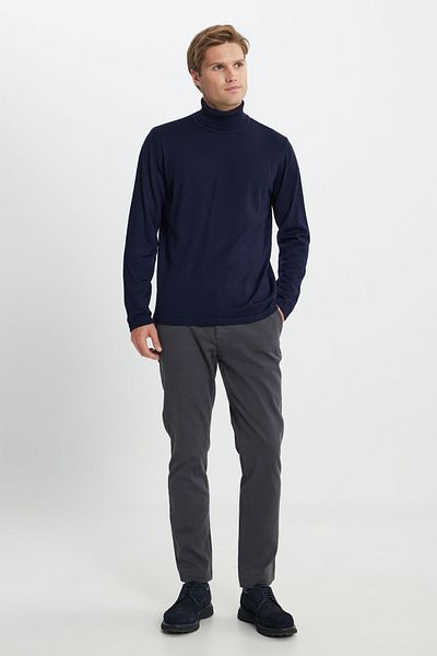 AC&Co / Altınyıldız Classics Men's Navy Blue Standard Fit Regular Cut Full Turtleneck Knitwear Sweater