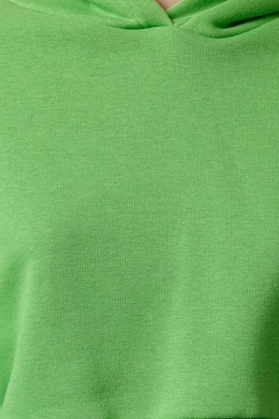 Trendyol Collection Green Fleece Hooded Crop SWeatshirt - Relaxed Fit TWOAW24sw00105