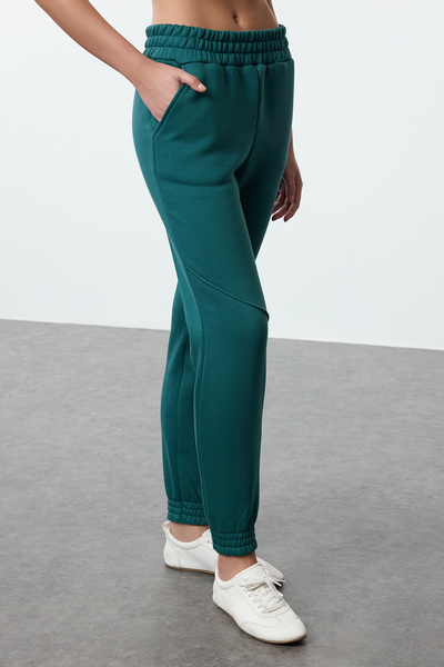 Trendyol Collection Πετρόλ Βασικός Jogger Παχιά Εσωτερική Πολαρίδα Ραμμένο Παντελόνι TWOAW21EA0010