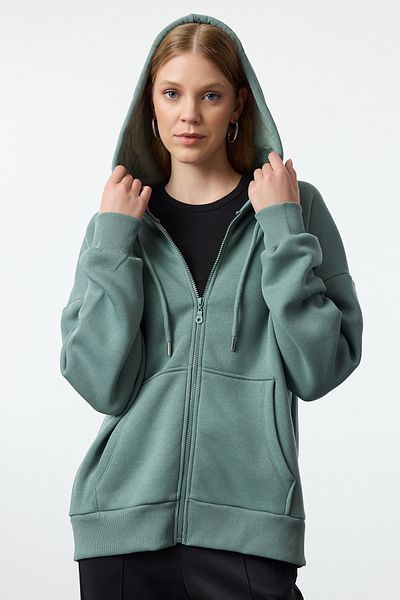 Trendyol Collection Tmavě zelená pletená mikina - Twoaw24Sw00188